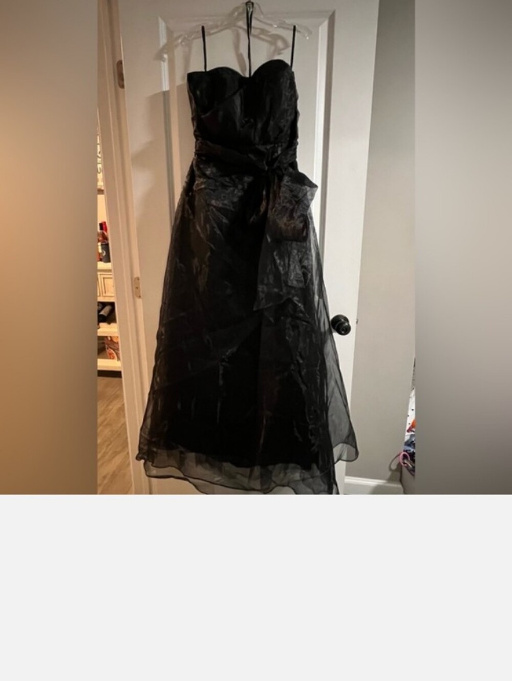 NWT Donna Karan Black Strapless Gown with Bow Waist - Picture 4 of 6